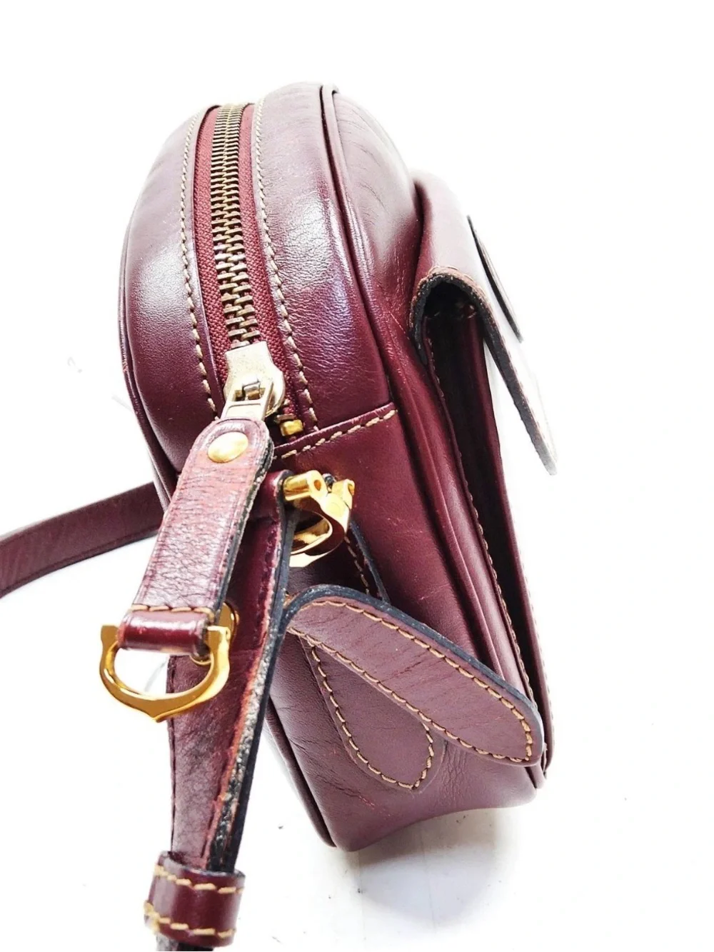 Cartier Shoulder Bag Bordeaux Leather